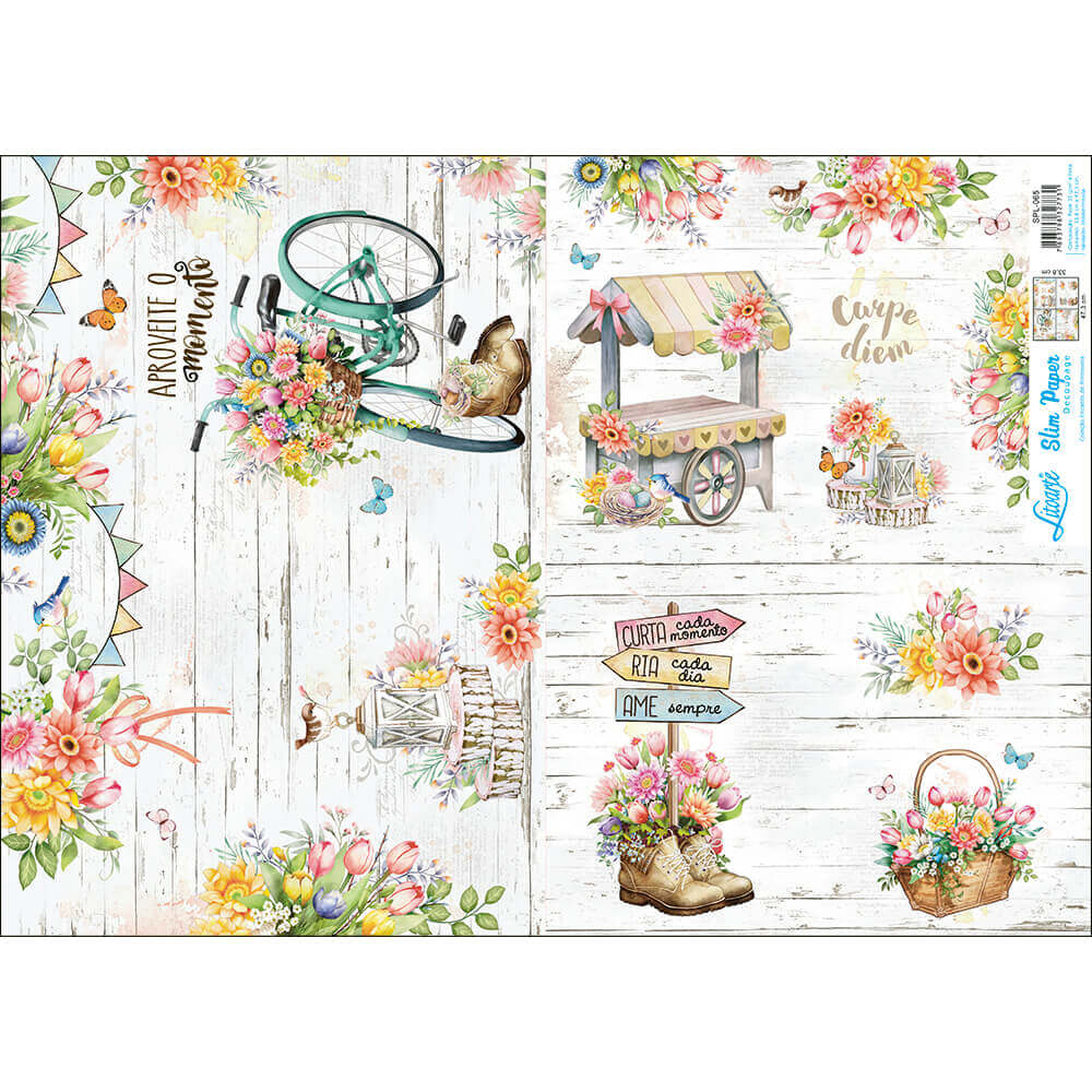 Papel Decoupage Litoarte->SLIM PAPER SPL1 - Med 47,3x33,8cm->Papel Decoupage  SLIM PAPER SPL1 065 - MED. 47,3X33,8