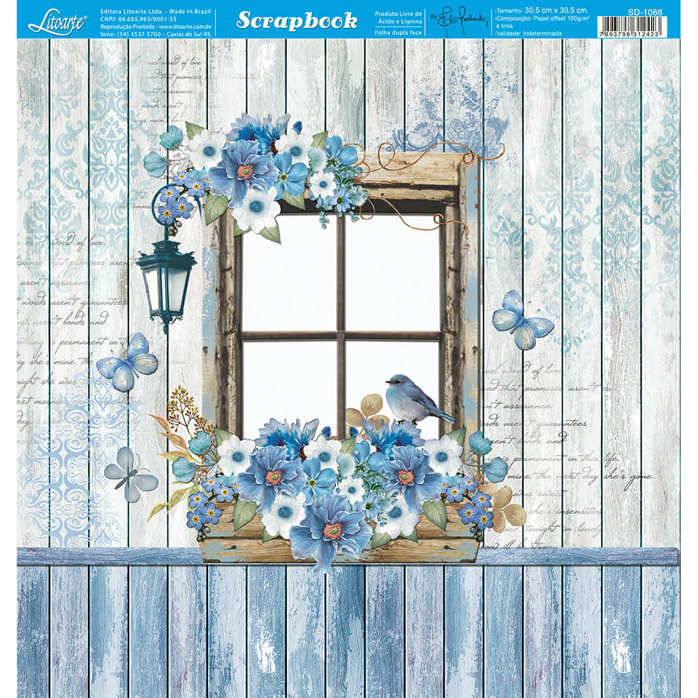 Papel Scrapbook Litoarte->SD->Papel Scrapbook Litoarte 30,5x30,5 - SD1093