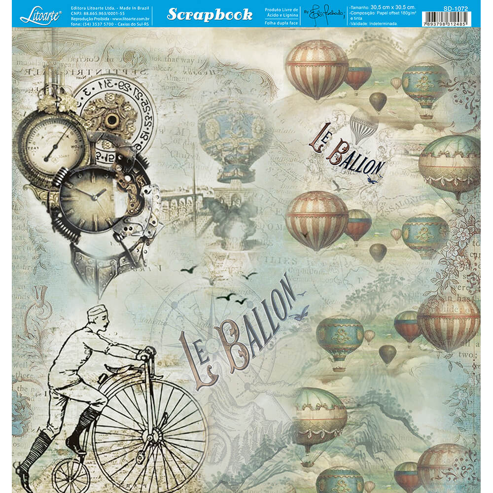 Papel Scrapbook Litoarte->SD->Papel Scrapbook Litoarte 30,5x30,5 - SD1093